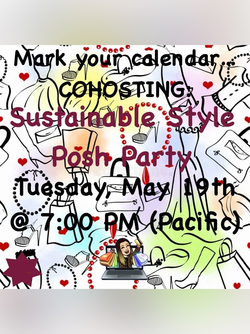 “Sustainable Style” Posh Party Tuesday May 19th at 7PM (Pacific) Co-Host